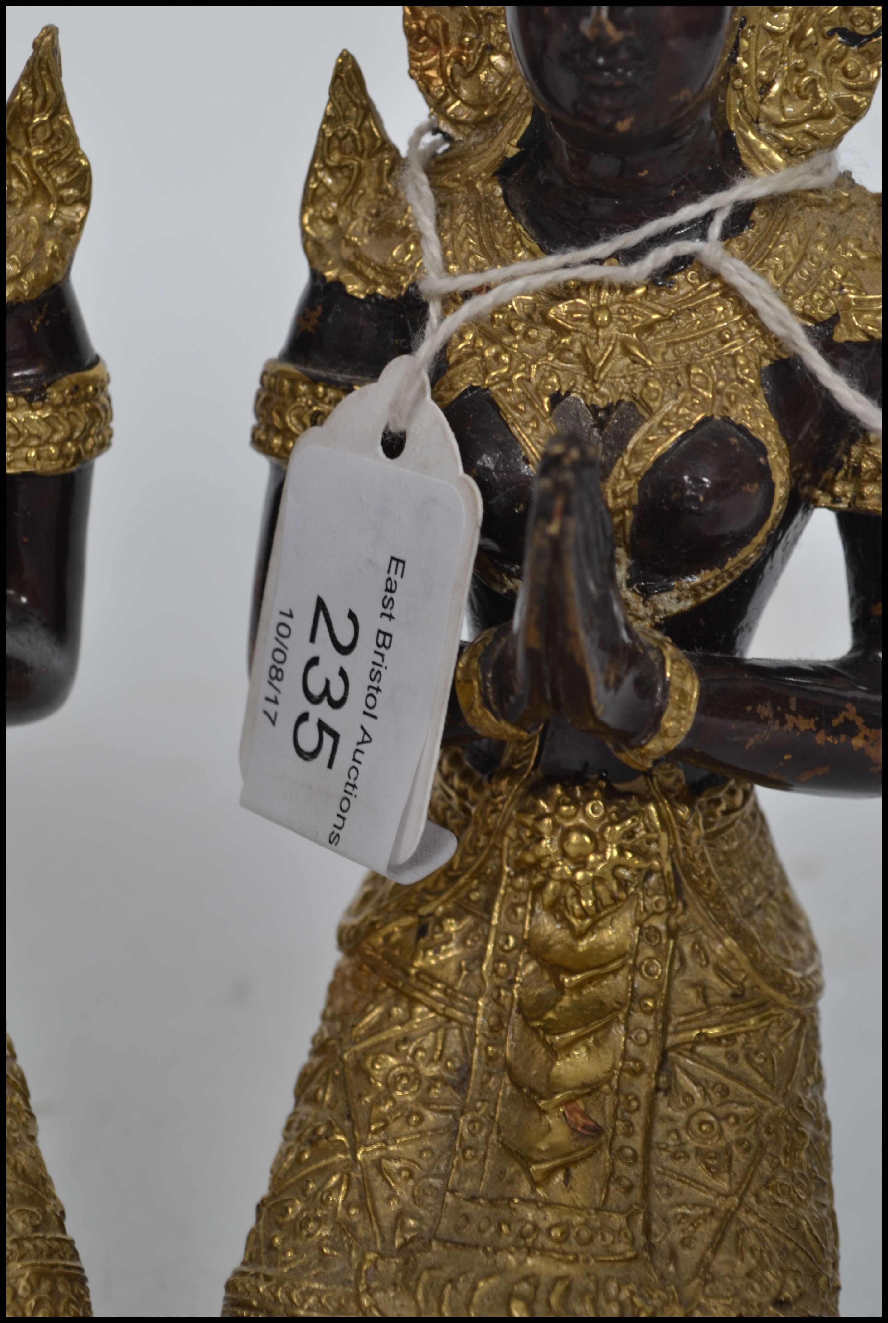 A pair of cold painted and gilded brass / bronze h - Image 5 of 5