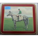 A set of 1950s-1960s Hennesey gold cup winners horse racing equestrian place table mats with