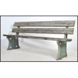 A rare BR ( W )  Platform Seat bench with a pair of B R ( W ) ends,  with fitted later slatted