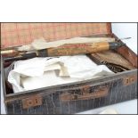 A collection of vintage 20th century items to include a vintage leather travel case, a good