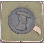 A vintage John Fry 1729-1787 bicentenary bronze medal coin medallion plaque complete in original