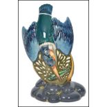 A fantastic Moorcroft trial piece ceramic figurine display modelled as diving kingfisher with fish