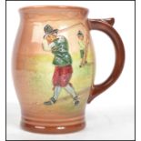 GOLF. Royal Doulton ware mug showing relief moulded golfers playing around in circa 17th century