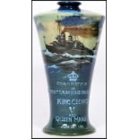 A large Minton / Mintons ceramic hand painted vase of tapering form made to commemorate the