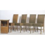 A matching set of four contemporary high back gard