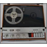 A fantastic vintage mid 20th century Grundig recordable reel to reel tape player, smoked perspex