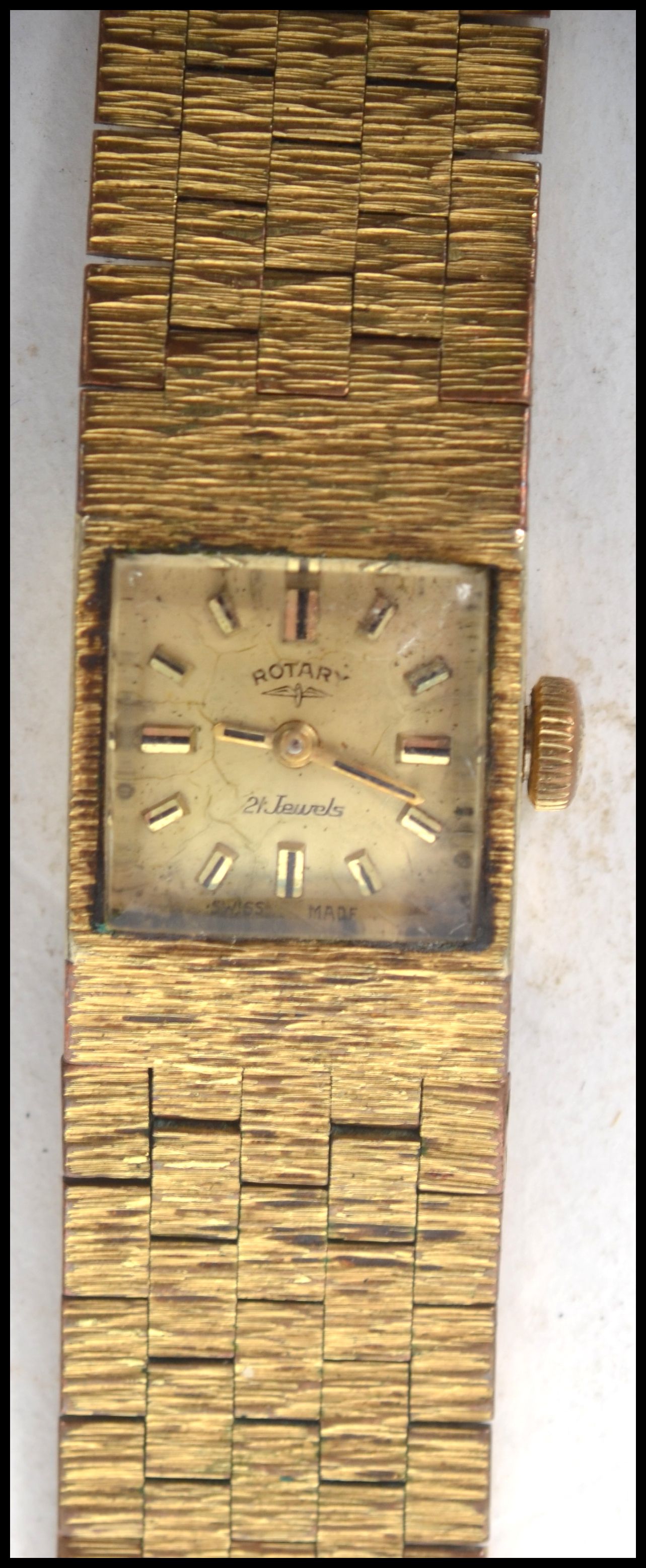 A vintage 1970s retro Rotary 21 jewel ladies watch of square form