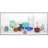 A good collection of vintage 20th century studio glass to include Whitefriars, Mdina, Midsummer,