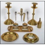 A group of vintage 20th century brass ware to incl