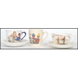 A group of vintage nursery rhyme ceramics to include a Royal Albert cup with children and dog