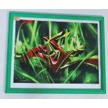 A graffiti urban art print after Bristol Street artist Zase entitled Microcosmos 2013 No 14/20.