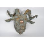 A good cast bronze / brass rams head mask of good size and form dating to the 20th century