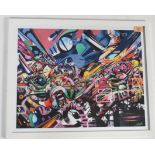 A graffiti urban art print after Bristol Street artist Minto entitled Colour Smash 2014 9/10. Framed