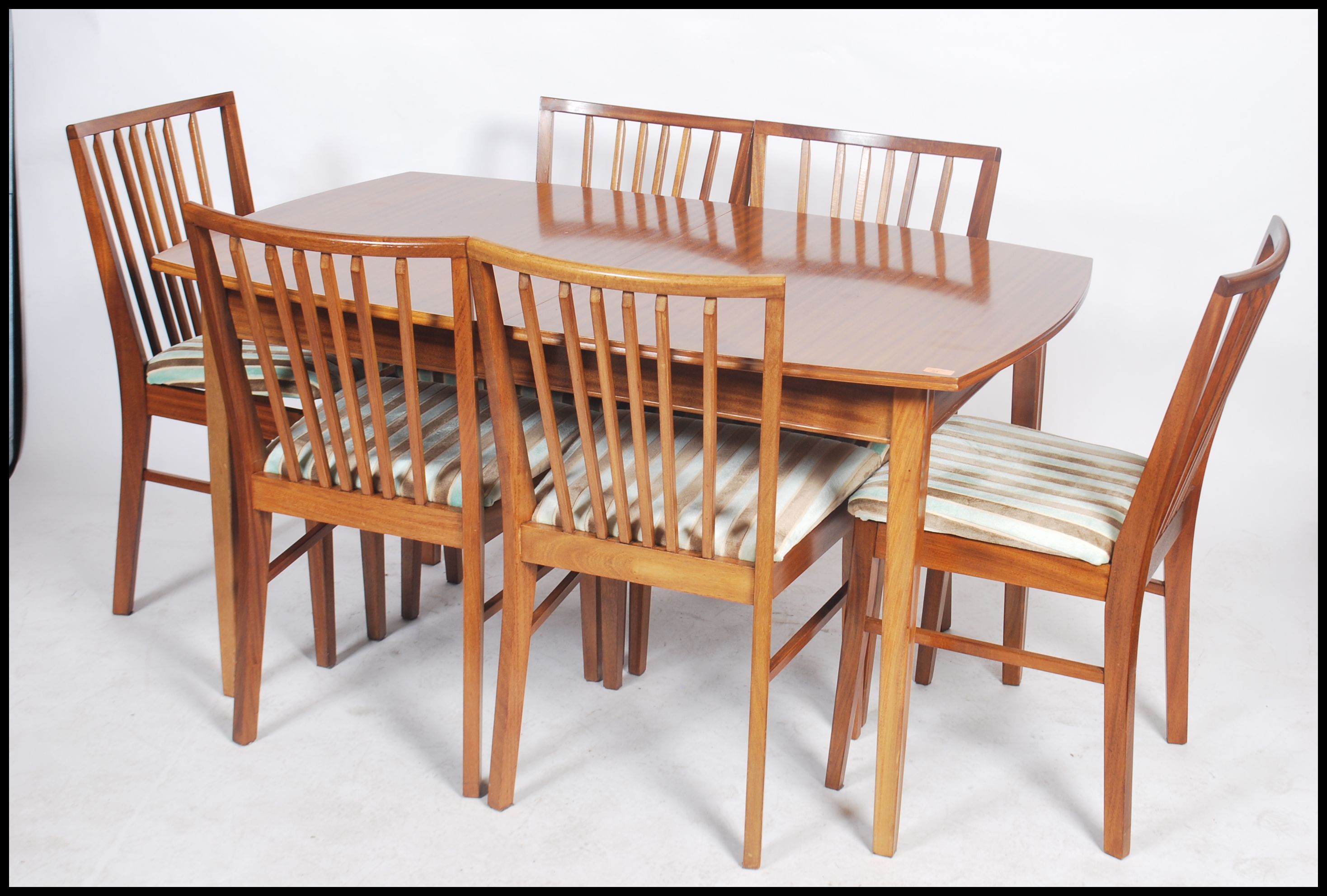 A good mid century / 1950's  dining table and chairs suite by Pete Hayward for Vanson. The extending - Image 2 of 6