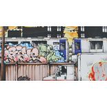 A graffiti urban art print after Bristol Street artist Cheo entitled Passing By Me 2013 No 8/10.
