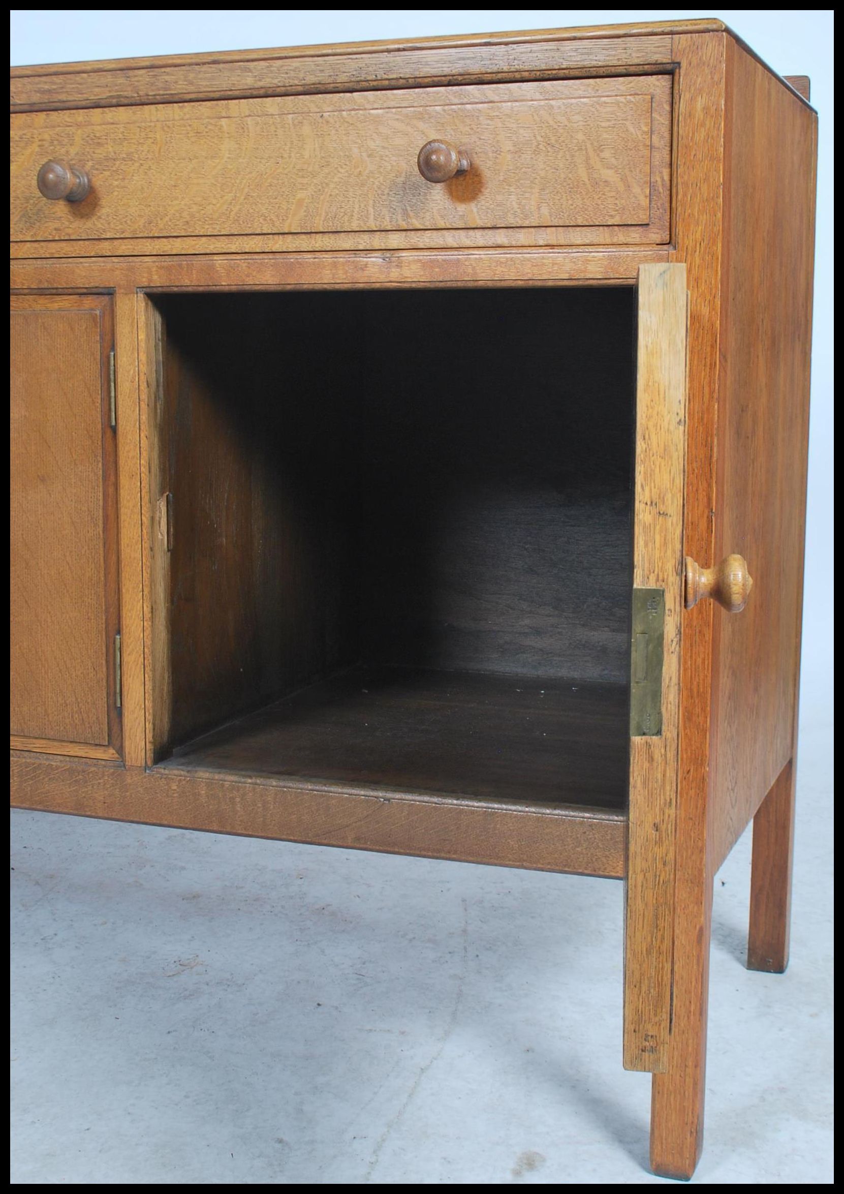 A Heal`s mid century oak sideboard, two long drawers (with Heal & Sons roundel to top drawer) - Image 5 of 7