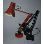 A vintage mid 20th century Herbert Terry 2 step square base anglepoise Industrial desk lamp with