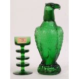 A god Wedgwood green glass candlestick holder in t