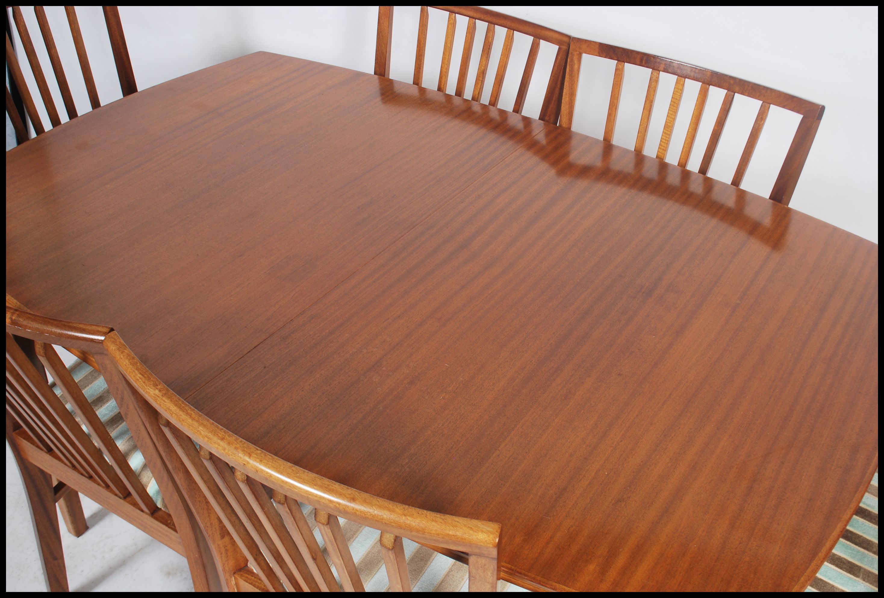 A good mid century / 1950's  dining table and chairs suite by Pete Hayward for Vanson. The extending - Image 3 of 6