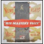 An original early 20th century circa 1930's Art Deco HMV His Master's Voice shop advertising