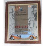 An early 20th century Cadillac advertising mirror. The mirror with good frame and notation for