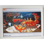 A graffiti urban art  print after Bristol Street artist Banksy entitled Bugged Out / Battle