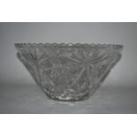 A vintage 1970's retro glass punch bowl with stand and complete with the glasses in the original