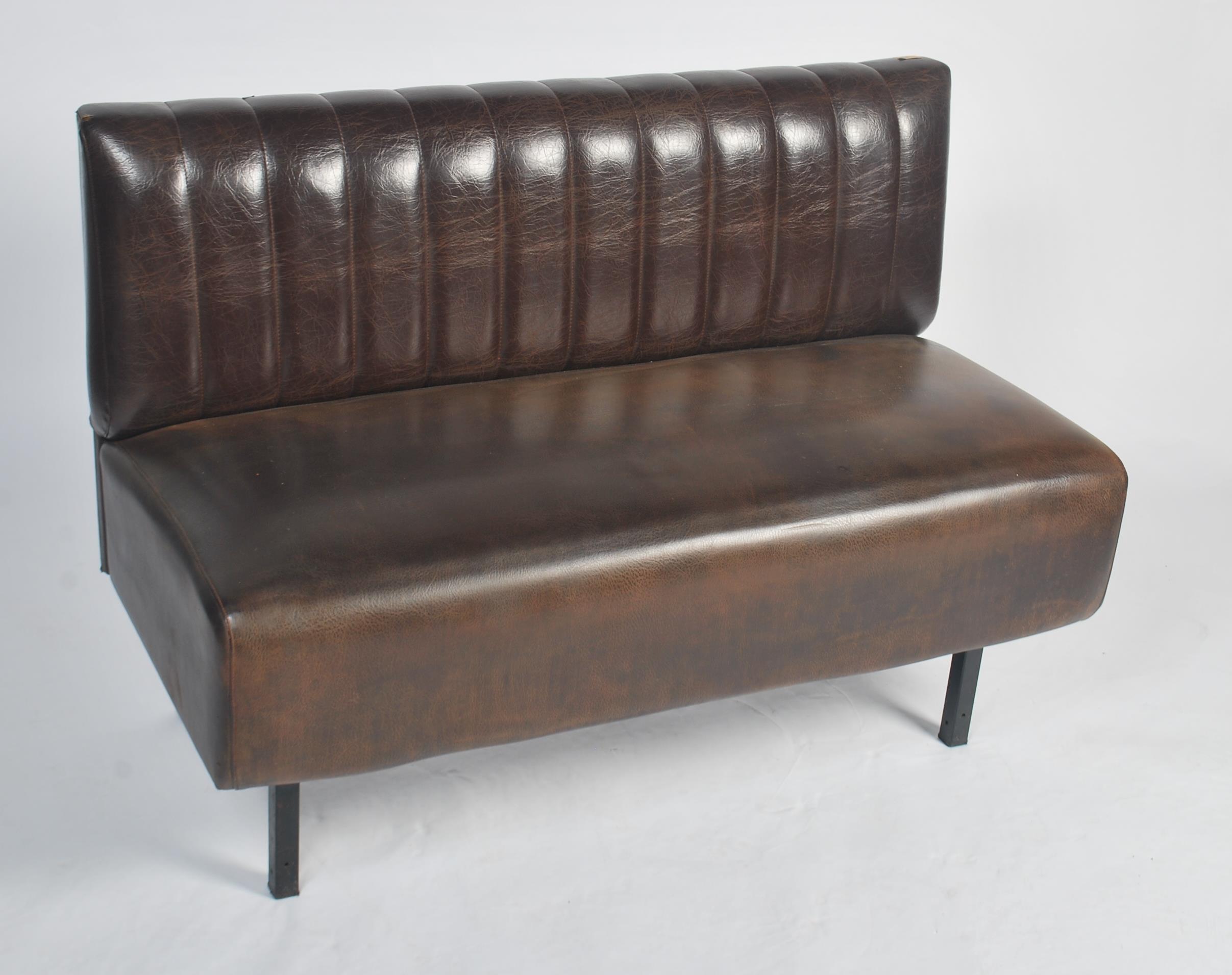 An unusual mid century Industrial French bust / coach seat being raised on a tubular metal - Image 2 of 5