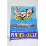 An original vintage French circus advertising poster featuring  clowns and jokers dating to  the mid