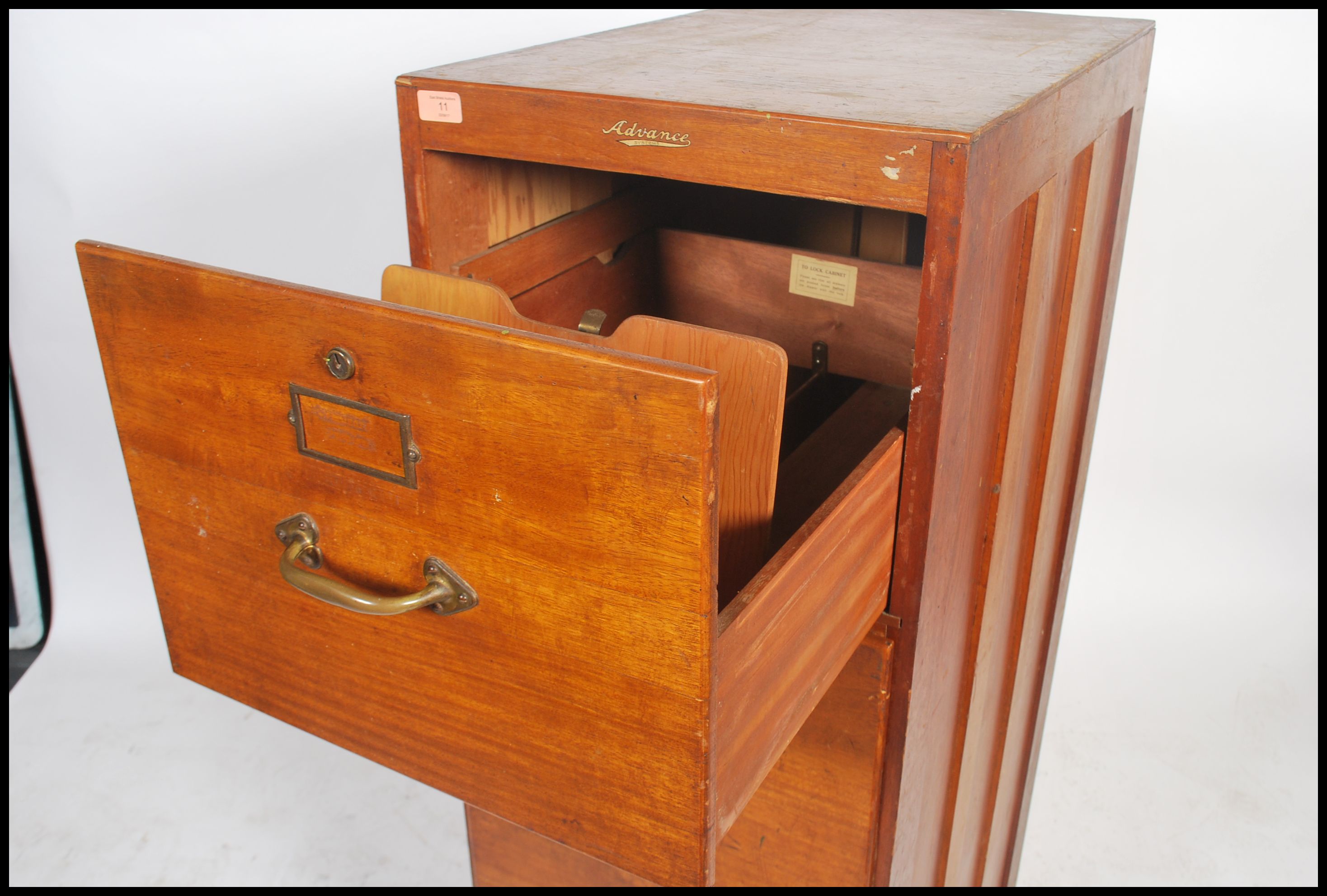 A vintage early 20th century retro industrial pre war 1920s/30s upright oak and beech wood four - Image 3 of 6