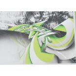 A graffiti urban art print after Bristol Street artist Zase entitled Dirty Drift Green 2013 No 7/20.