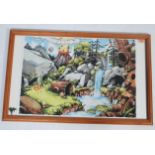 A graffiti urban art print after Bristol Street artist Cheo entitled Landscape Jigsaw Print 1/20.