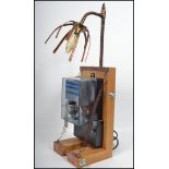 A good Industrial meter on wooden plinth being upcycled to a table lamp. The meter bearing