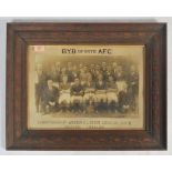 An original  vintage 1920's framed and glazed football team photograph depicting B.Y.B sports A.F.C,