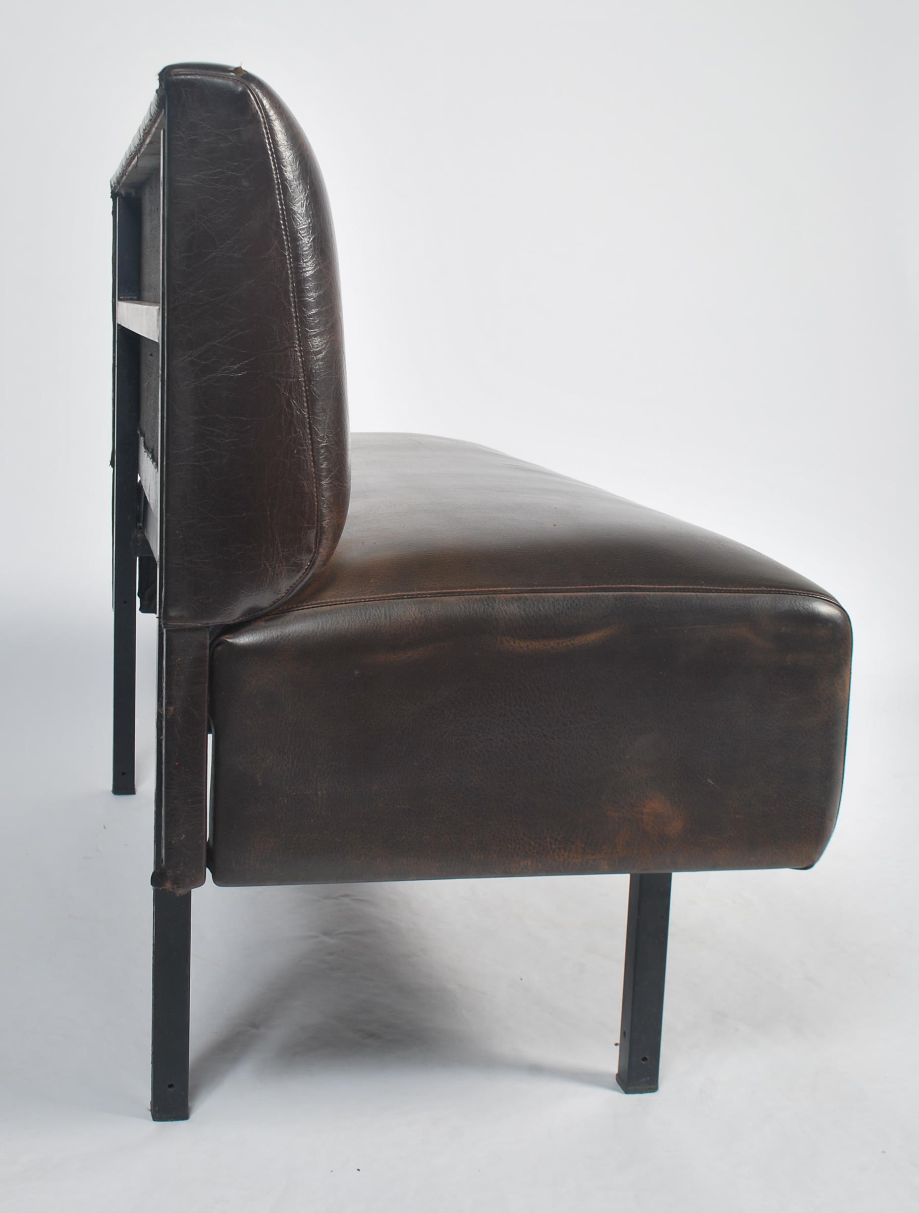An unusual mid century Industrial French bust / coach seat being raised on a tubular metal - Image 5 of 5