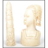An early 20th century Ivory carved icon together w