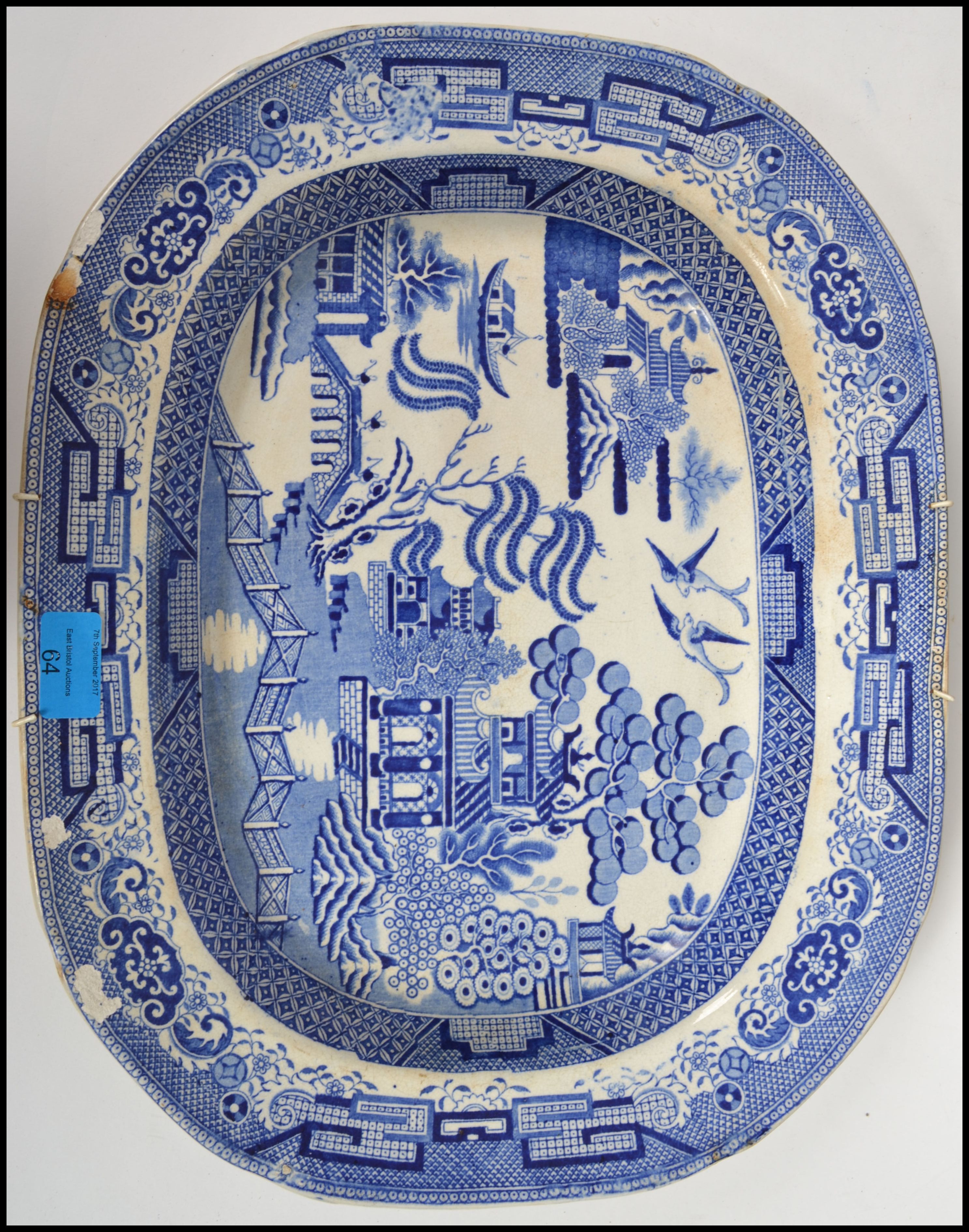 A collection of 3 blue and white willow pattern me - Image 3 of 7