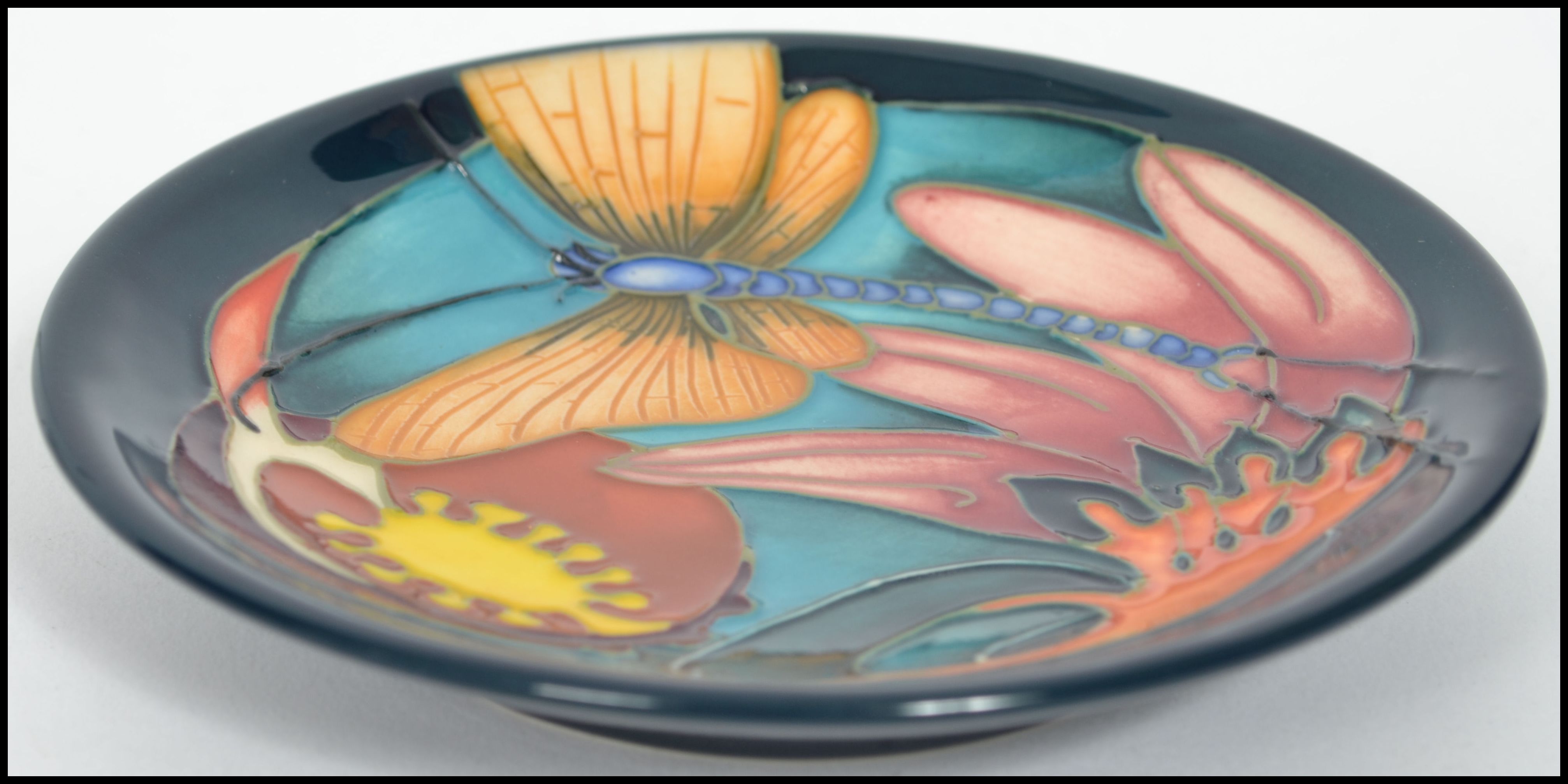 A Moorcroft ceramic tube lined coaster pin dish de - Image 3 of 4