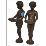 A pair of believed 19th century Victorian bronze f