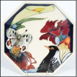 A Moorcroft Designers Medley octagonal plate, tube