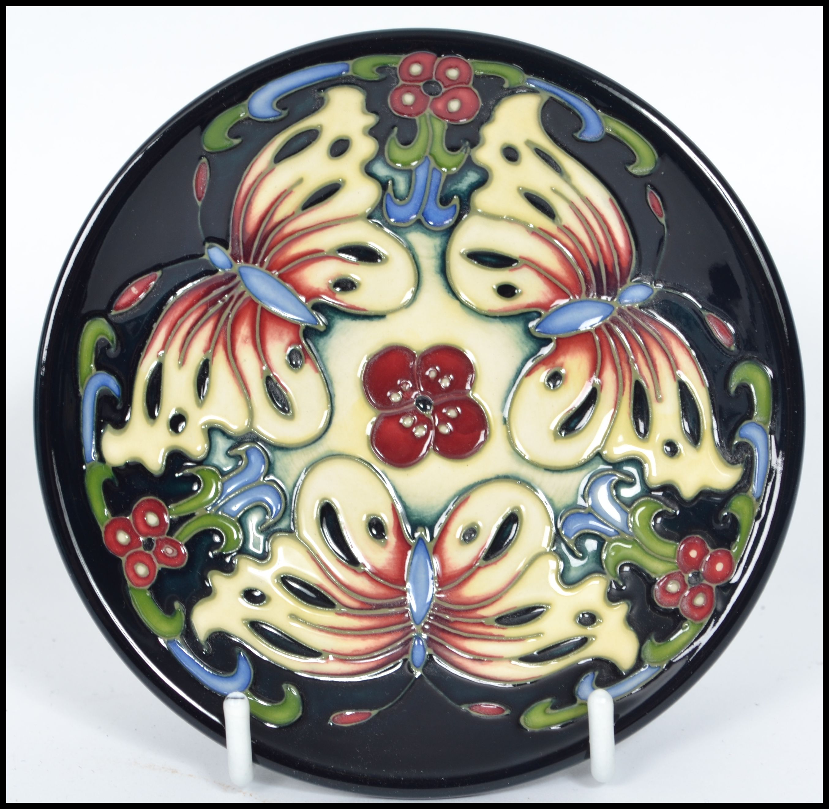 A Moorcroft ceramic tube lined coaster pin dish de
