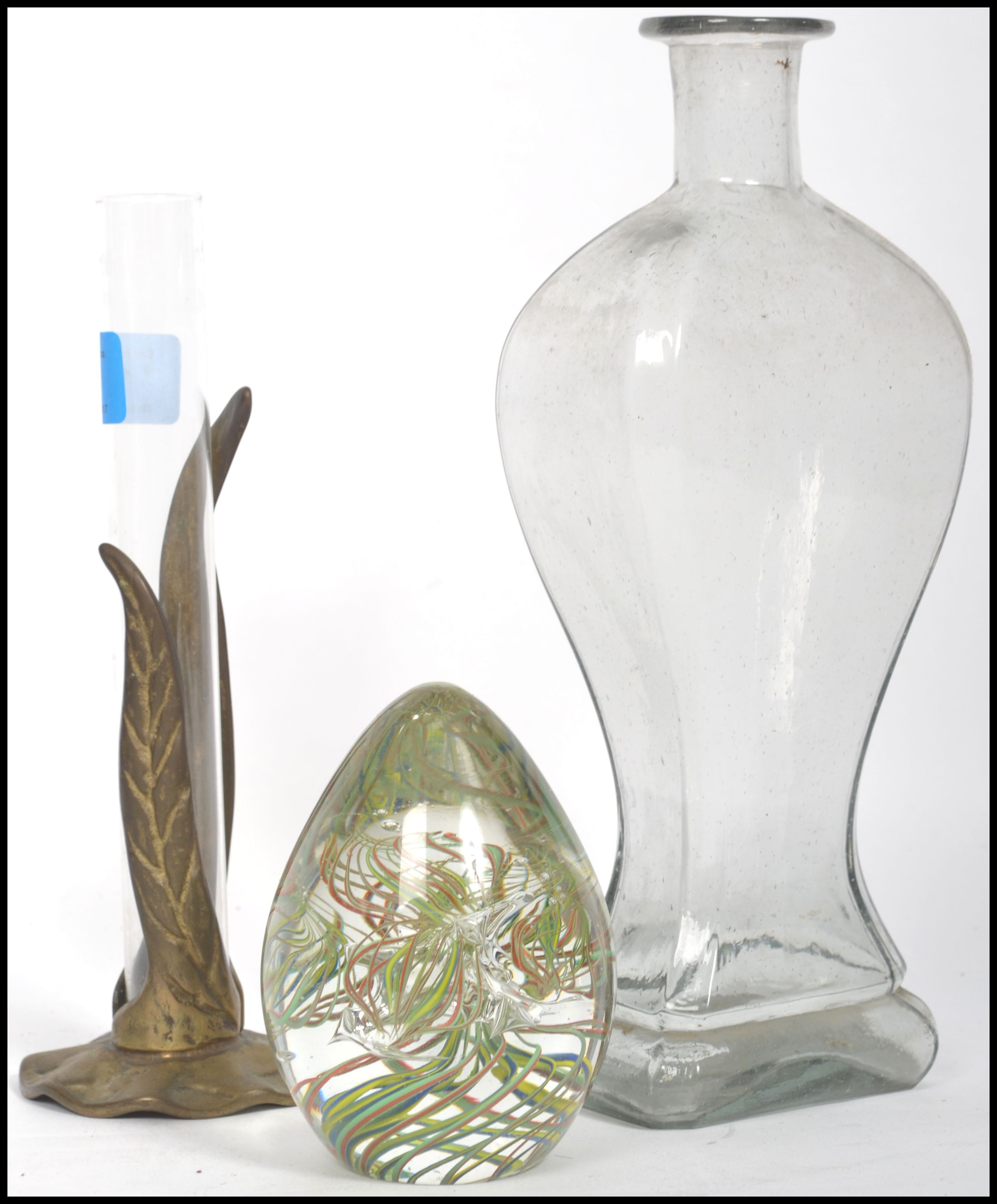 A group of three glass items to include an early p - Image 2 of 2