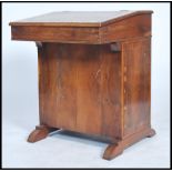 A late 19th early 20th century yew wood Davenport