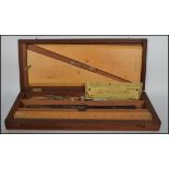 A late 19th century cased draughtsman's / mathemat