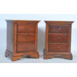 A pair of Marks & Spencers good quality mahogany bedsides chests of drawers. Each with plinth