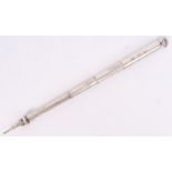 An antique 19th century Samson Morden & Co made telescopic silver propelling pencil 'No.3'. The