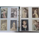 POSTCARDS of pre WWI Actresses (with a few Actors).Vast accumulation in FIVE albums. Almost 1100