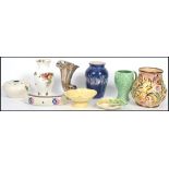 A collection of ceramics to include Art Deco pieces by Carlton Ware, Radford, Wade, Poole, Royal