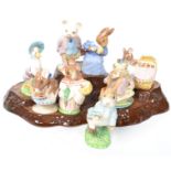 A collection of 20th century Royal Albert ceramic figures to include Hunca Munca, Pigling Bland, Mrs