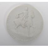 A George Washington 1732-1932 bicentennial ceramic medallion plaque commemorating 200 years since